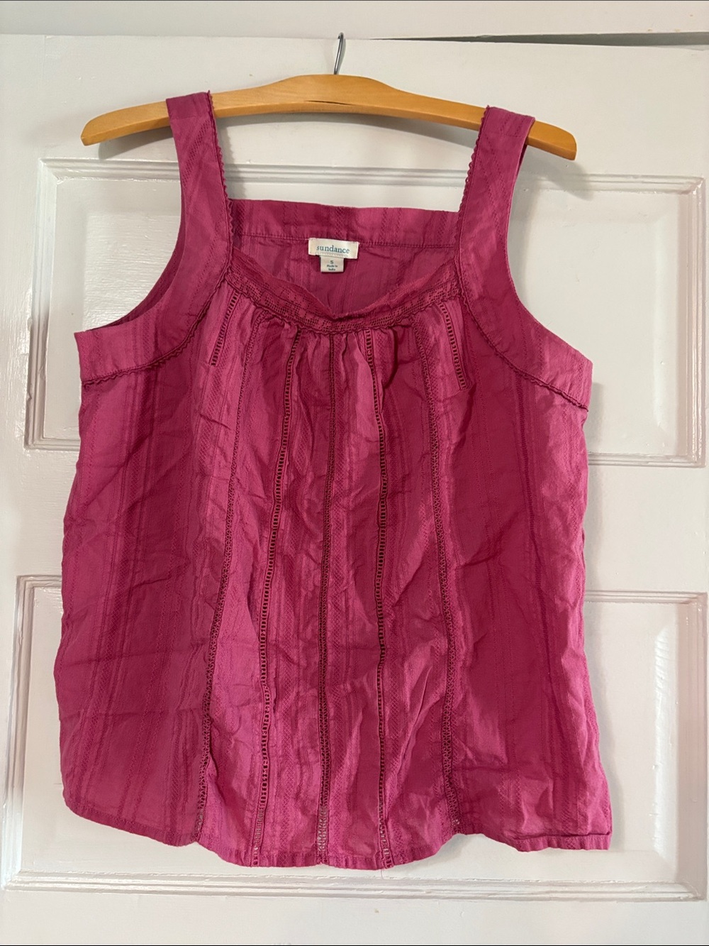 Sundance Hot Pink Sleeveless Square-Neck Tank
